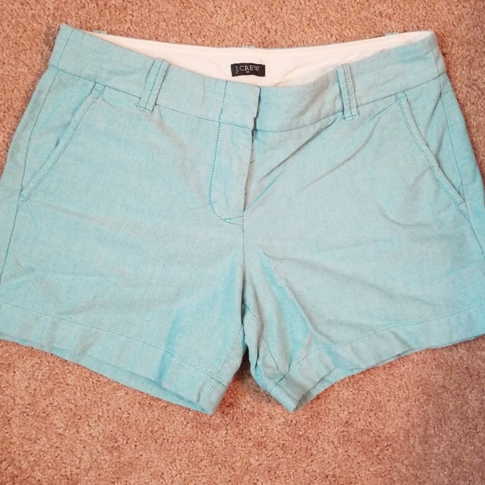SOLD J. Crew Aqua Linen Shorts